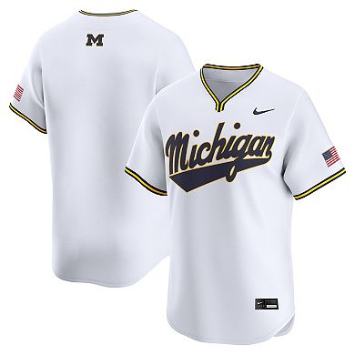 Men's Nike White Michigan Wolverines Baseball Limited Jersey
