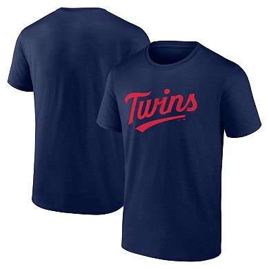 Men's Logo Athletic Navy Minnesota Twins Wordmark T-Shirt