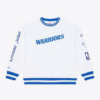 Men's Mitchell & Ness White Golden State Warriors Arctic Fleece Sweatshirt
