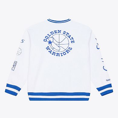 Men's Mitchell & Ness White Golden State Warriors Arctic Fleece Sweatshirt