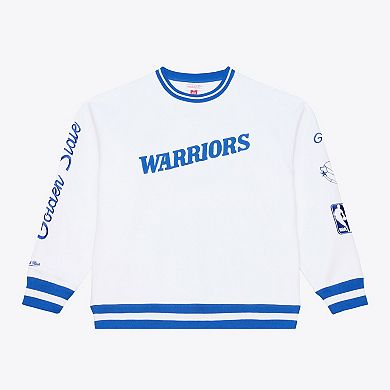 Men's Mitchell & Ness White Golden State Warriors Arctic Fleece Sweatshirt