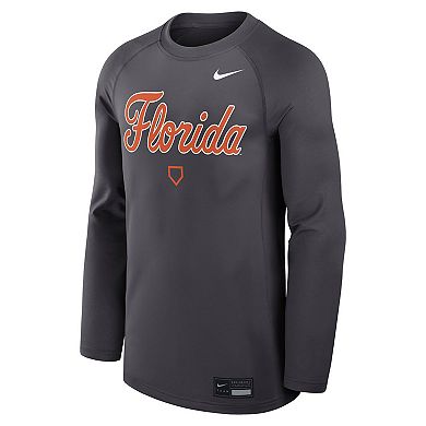 Men's Nike Anthracite Florida Gators Dugout Game Time Raglan Dri-FIT Long Sleeve T-Shirt