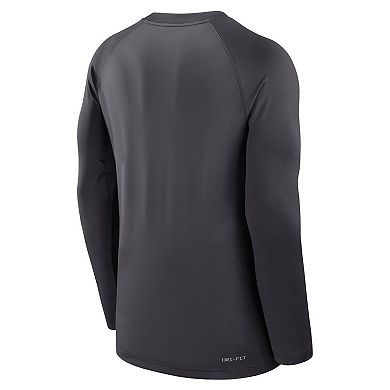 Men's Nike Anthracite Florida Gators Dugout Game Time Raglan Dri-FIT Long Sleeve T-Shirt