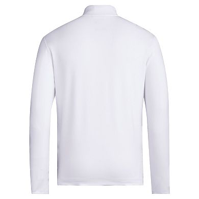 Men's adidas White Miami Hurricanes Half-Zip Golf Jacket