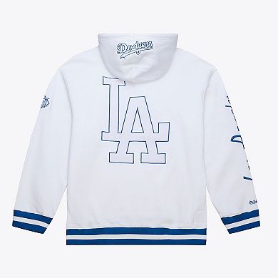 Men's Mitchell & Ness White Los Angeles Dodgers Cooperstown Collection Fleece Hoodie