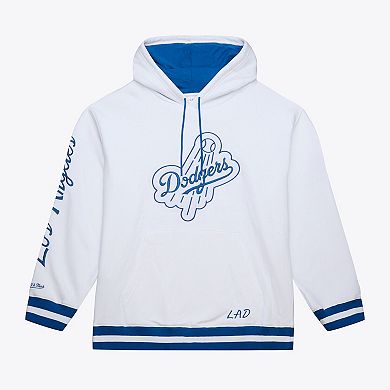 Men's Mitchell & Ness White Los Angeles Dodgers Cooperstown Collection Fleece Hoodie