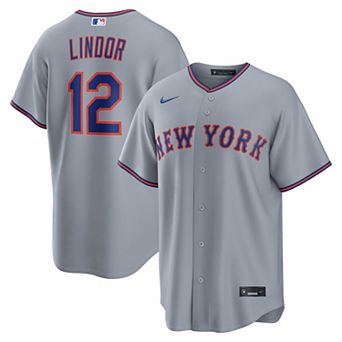Men's Nike Francisco Lindor Gray New York Mets Road Replica Jersey