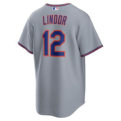Men's Nike Francisco Lindor Gray New York Mets Road Replica Jersey