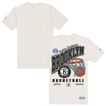 Men's New Era Cream Brooklyn Nets Oversized City Edition Remix Vintage T-Shirt