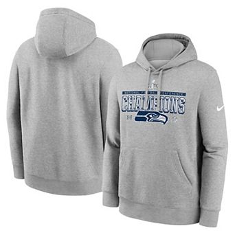 Men's Nike Heather Gray Seattle Seahawks 2025 NFC Champions Locker Room Trophy Collection Hoodie
