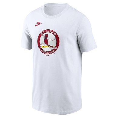 Men's Nike White St. Louis Cardinals Cooperstown Collection Logo T-Shirt