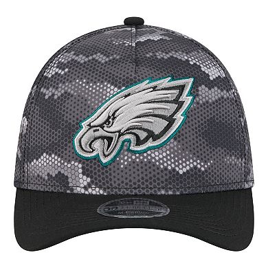 Men's New Era Black Philadelphia Eagles Camo A-Frame 39THIRTY Flex Hat