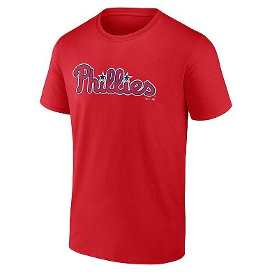 Men's Logo Athletic Red Philadelphia Phillies Wordmark T-Shirt