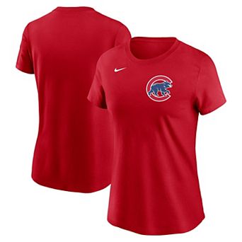 Women's Nike Red Chicago Cubs Wordmark T-Shirt