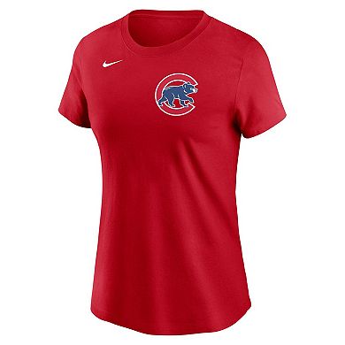 Women's Nike Red Chicago Cubs Wordmark T-Shirt