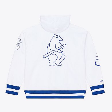 Men's Mitchell & Ness White Chicago Cubs Cooperstown Collection Fleece Hoodie