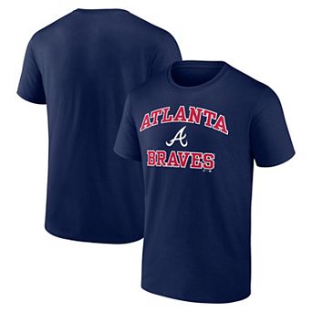 Men's Logo Athletic Navy Atlanta Braves Heart and Soul T-Shirt