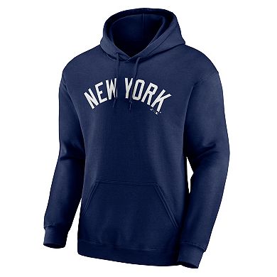 Men's Logo Athletic Navy New York Yankees Wordmark Hoodie