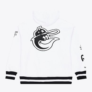 Men's Mitchell & Ness White Baltimore Orioles Cooperstown Collection Fleece Hoodie