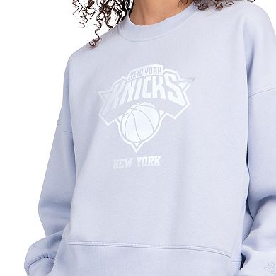 Women's Starter Light Blue New York Knicks Pastel Boxy Sweatshirt