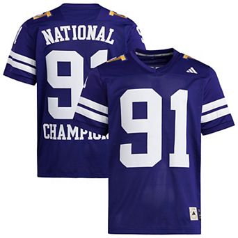 Men's adidas Purple Washington Huskies 1991 National Championship Anniversary Icon Football Jersey