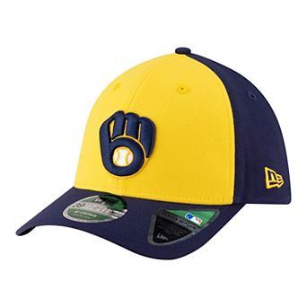 Men's New Era Gold/Navy Milwaukee Brewers Player Replica 39THIRTY M-Crown Flex Hat