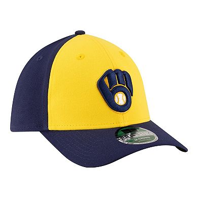 Men's New Era Gold/Navy Milwaukee Brewers Player Replica 39THIRTY M-Crown Flex Hat