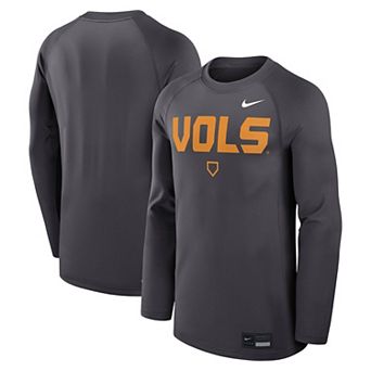 Men's Nike Anthracite Tennessee Volunteers Dugout Game Time Raglan Dri-FIT Long Sleeve T-Shirt