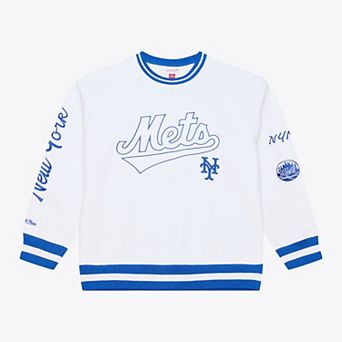 Men's Mitchell & Ness White New York Mets Arctic Fleece Sweatshirt