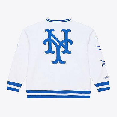 Men's Mitchell & Ness White New York Mets Arctic Fleece Sweatshirt