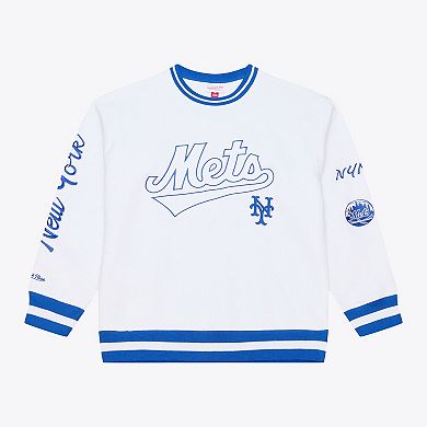 Men's Mitchell & Ness White New York Mets Arctic Fleece Sweatshirt