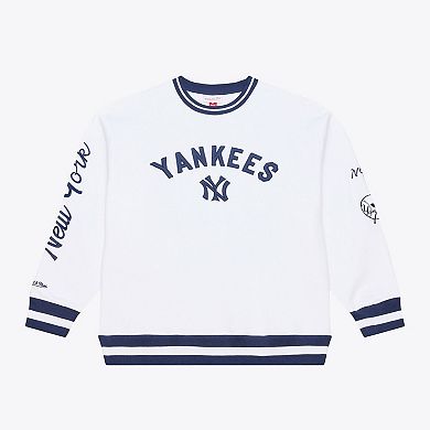 Men's Mitchell & Ness White New York Yankees Arctic Fleece Sweatshirt