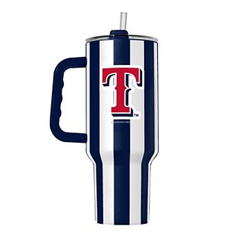 Logo Brands Texas Rangers 40oz Vertical Stripe Powder Coat Tumbler