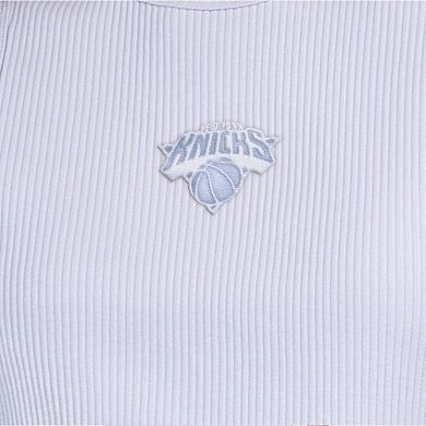 Women's Starter Blue New York Knicks Pastel Ribbed Tank Top