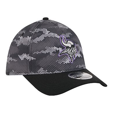 Men's New Era Black Minnesota Vikings Camo A-Frame 39THIRTY Flex Hat