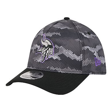 Men's New Era Black Minnesota Vikings Camo A-Frame 39THIRTY Flex Hat