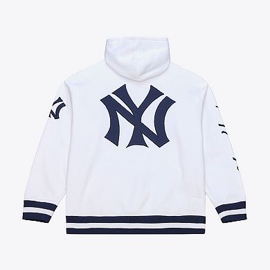 Men's Mitchell & Ness White New York Yankees Cooperstown Collection Fleece Hoodie