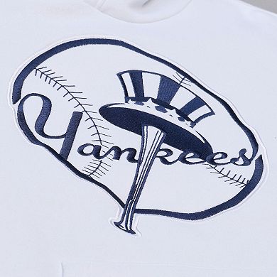 Men's Mitchell & Ness White New York Yankees Cooperstown Collection Fleece Hoodie