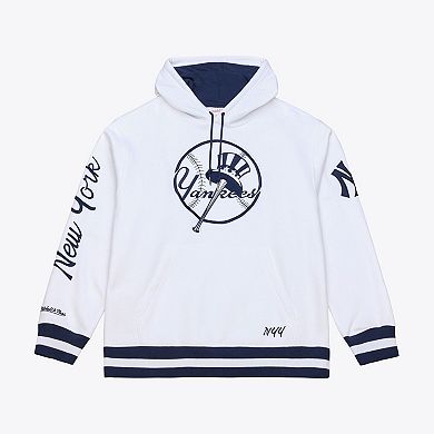 Men's Mitchell & Ness White New York Yankees Cooperstown Collection Fleece Hoodie