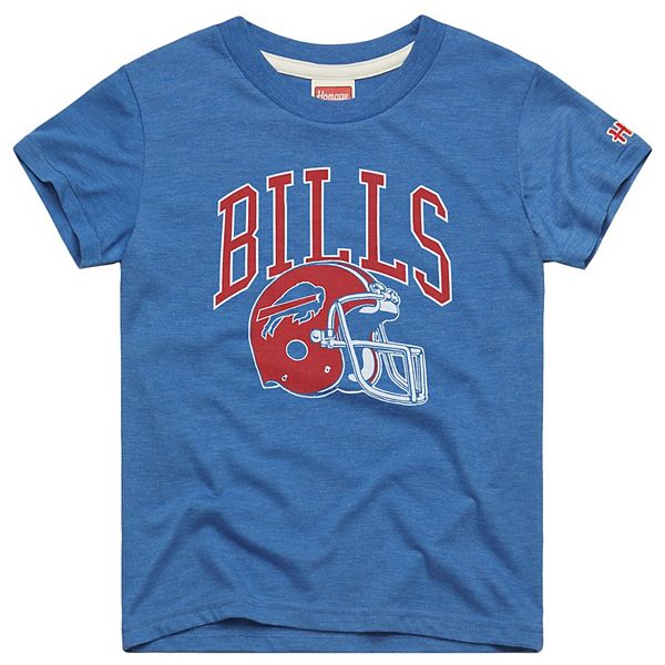 buffalo bills youth football helmet Youth Homage Royal Buffalo Bills Helmet Retro Tri-Blend T-Shirt