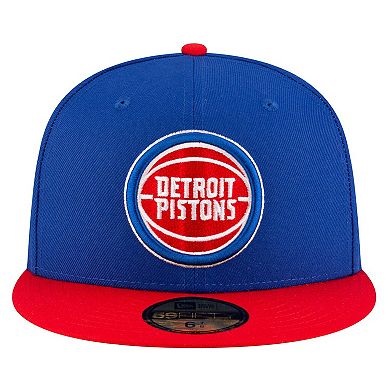 Men's New Era Blue Detroit Pistons Two-Tone 59FIFTY Fitted Hat