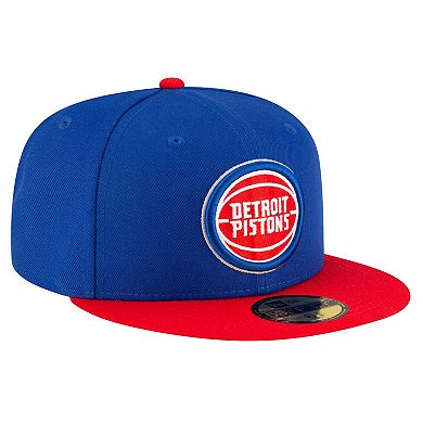Men's New Era Blue Detroit Pistons Two-Tone 59FIFTY Fitted Hat
