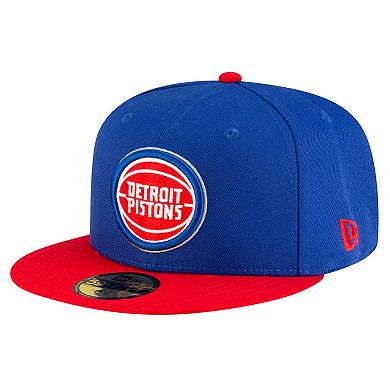 Men's New Era Blue Detroit Pistons Two-Tone 59FIFTY Fitted Hat