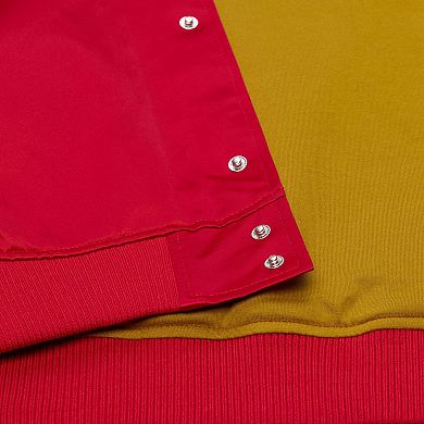 Men's Mitchell & Ness Scarlet San Francisco 49ers Head Coach Lightweight Full-Snap Satin Jacket