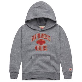 Youth Homage Gray San Francisco 49ers Gridiron Tri-Blend Hoodie