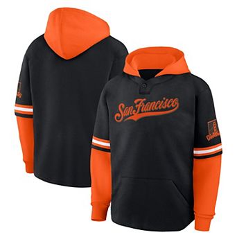 Men's Fanatics Black/Orange San Francisco Giants Oversized Fire Speed​ Layered Hoodie