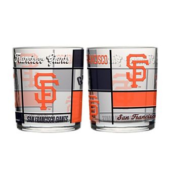 Logo Brands San Francisco Giants 12oz. Quilted Stained Two-Pack Rocks Glass Set