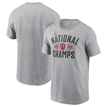 Men's Heather Gray Indiana Hoosiers College Football Playoff 2025 National Champions Bracket T-Shirt