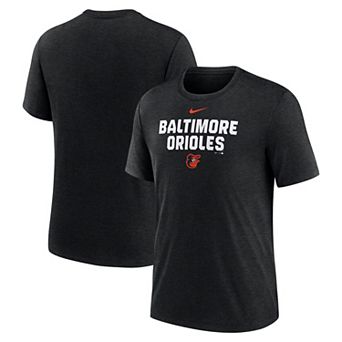 Men's Nike Heather Black Baltimore Orioles Stacked Tri-Blend T-Shirt