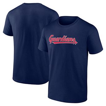 Men's Logo Athletic Navy Cleveland Guardians Wordmark T-Shirt